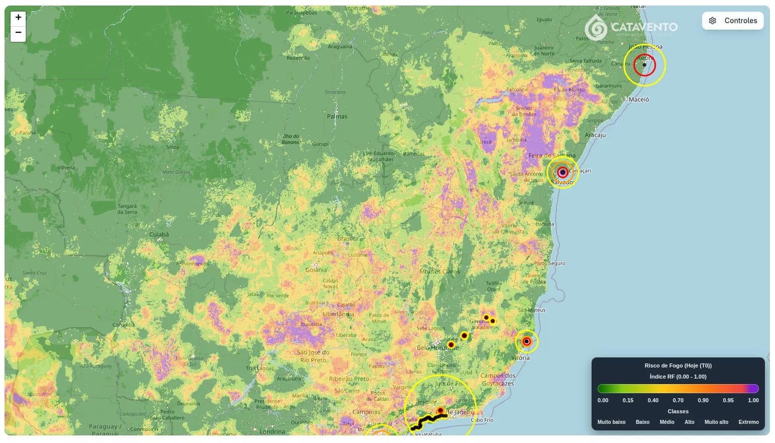 Previsão de risco de incêndio