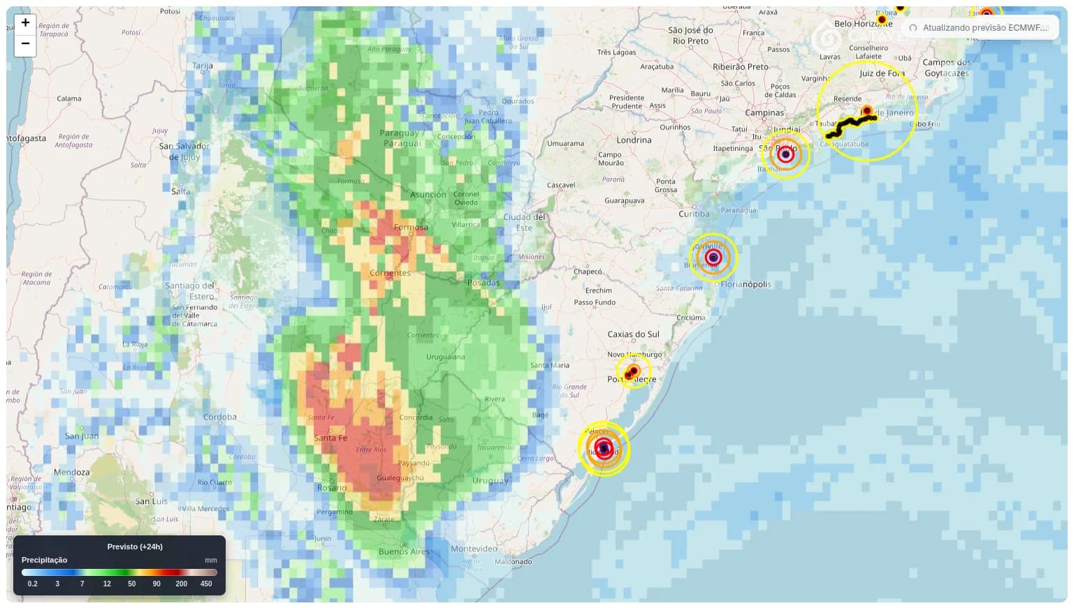 Previsão de precipitação acumulada