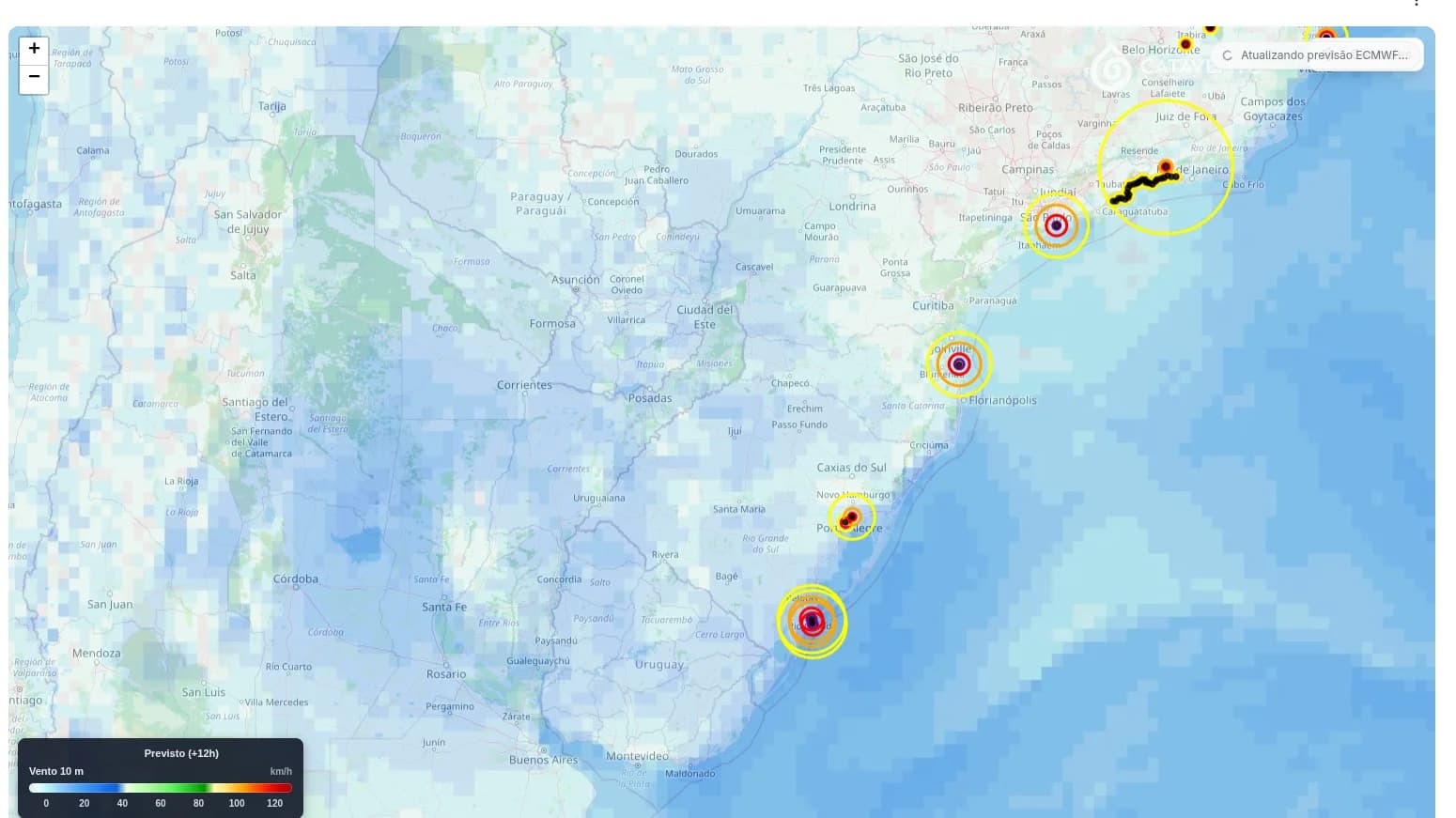 Previsão de velocidade do vento